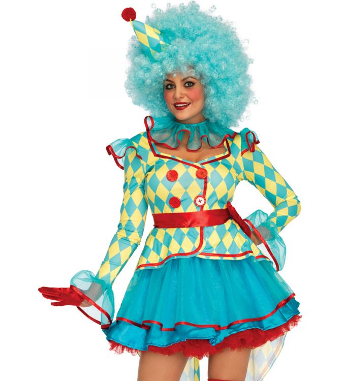 XQ41Candylicious Clown Costume Circus Carnival Fancy Dress Birthday Party  Outfit