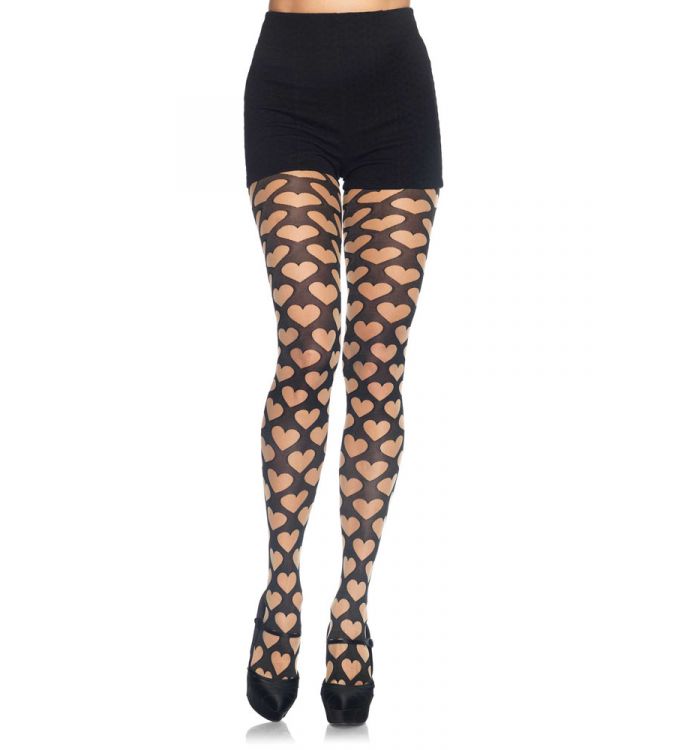Heart Print Tights | Womens Sexy Stockings and Tights